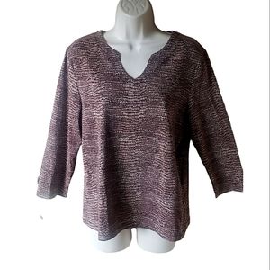 Croft and Barrow Stretch snakeskin print top, size L